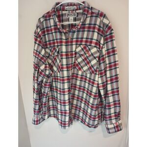 Duluth Shirt Mens 2XL XXL Red Plaid Burlyweight Flannel Relaxed Untucked